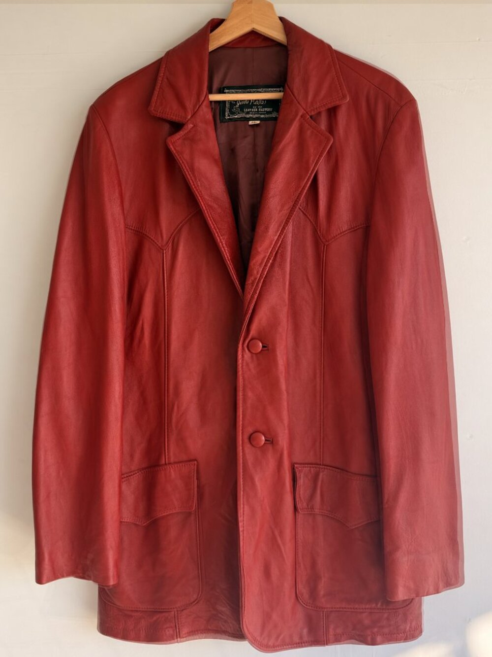 Vintage Leather Western Blazer The Leather Factory Texas 46L